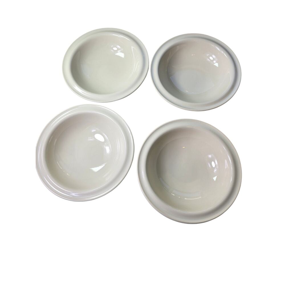 CRATE & BARREL Gallery Cream Tan 8" Soup Cereal Bowls Set of 4